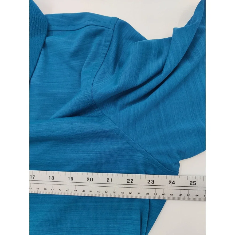 Croft & Barrow Performance Mens XL Polo Shirt Teal Blue Space Dye Short Sleeve - Picture 6 of 7